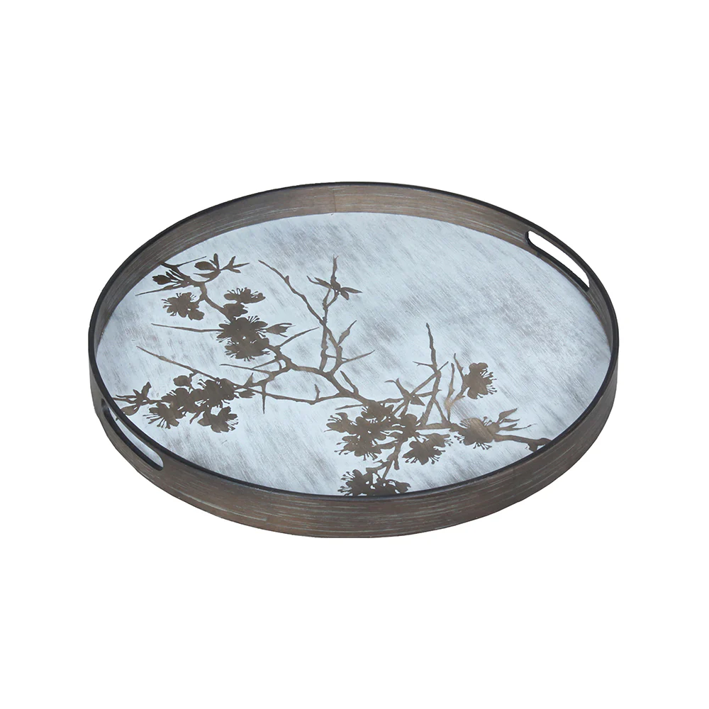 Blossom Wooden Tray - Round, Small - Image 2