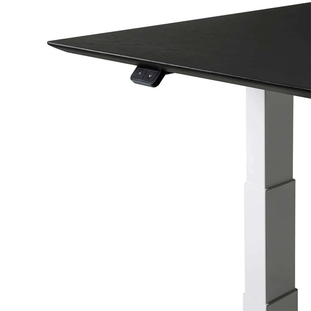 Bok Adjustable Desk Table Top - Black Oak, With Cable Management - Image 4