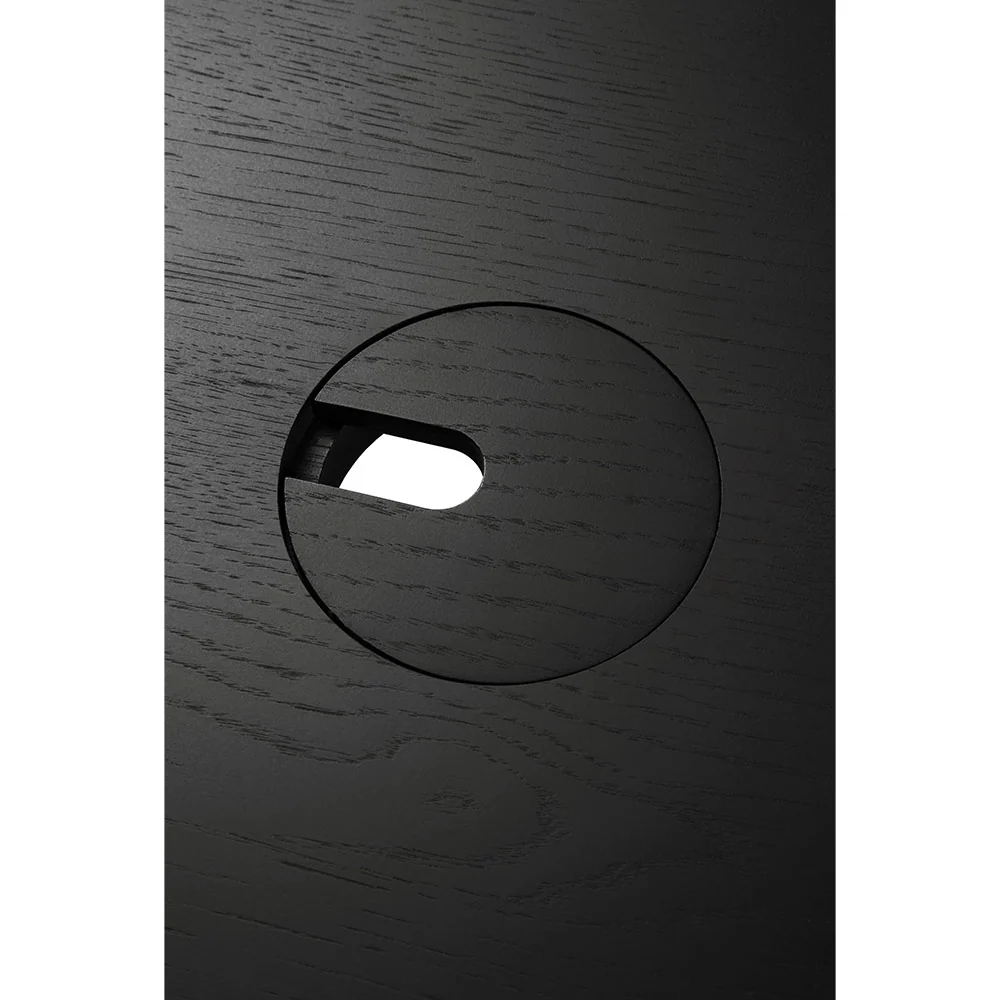 Bok Adjustable Desk Table Top - Black Oak, With Cable Management - Image 3
