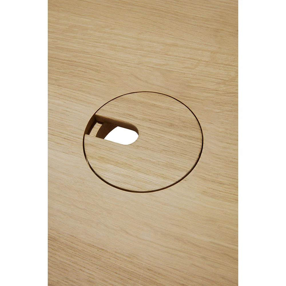 Bok Adjustable Desk Table Top - Oak, With Cable Management - Image 3