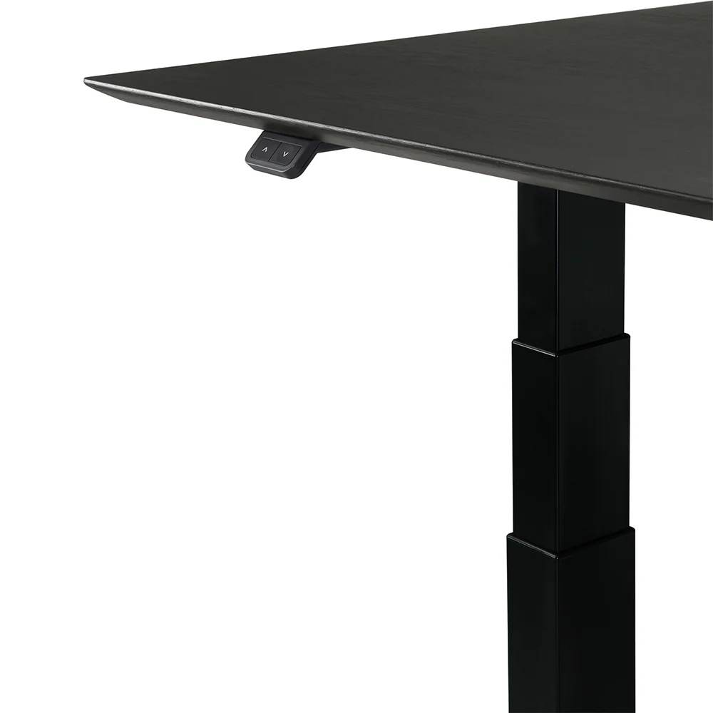 Bok Adjustable Desk - Black Oak Top, Black Base, With Cable Management - Image 6