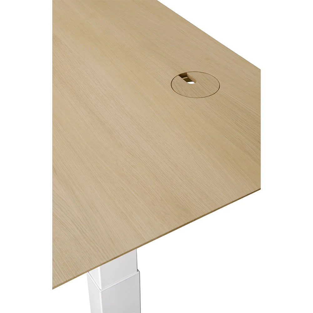 Bok Adjustable Desk Table Top - Oak, With Cable Management - Image 2