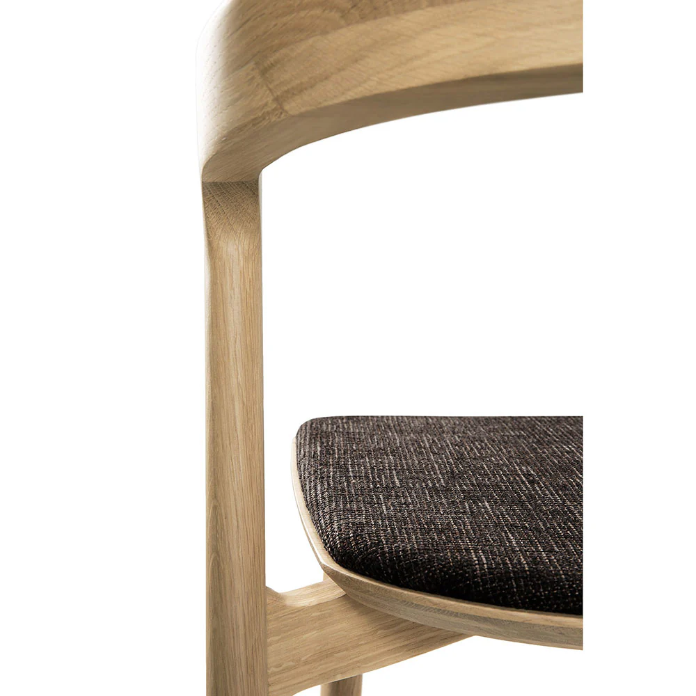 Bok Dining Chair - Dark Brown Fabric, Oak - Image 6