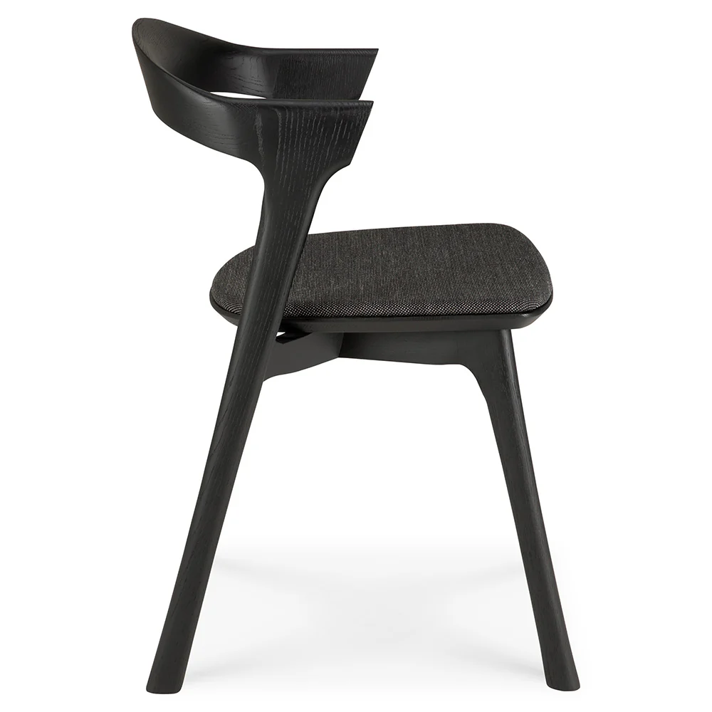 Bok Dining Chair - Soft Black Fabric, Black Oak - Image 3