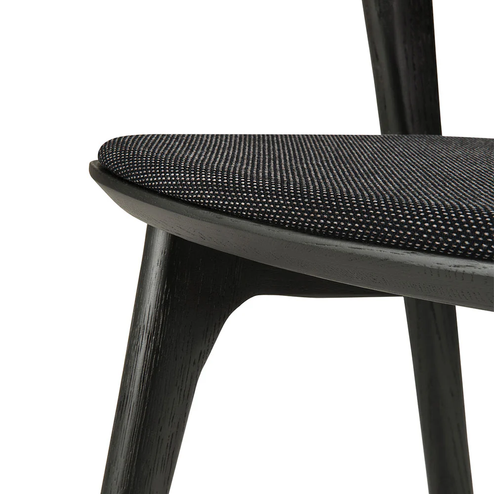 Bok Dining Chair - Soft Black Fabric, Black Oak - Image 6