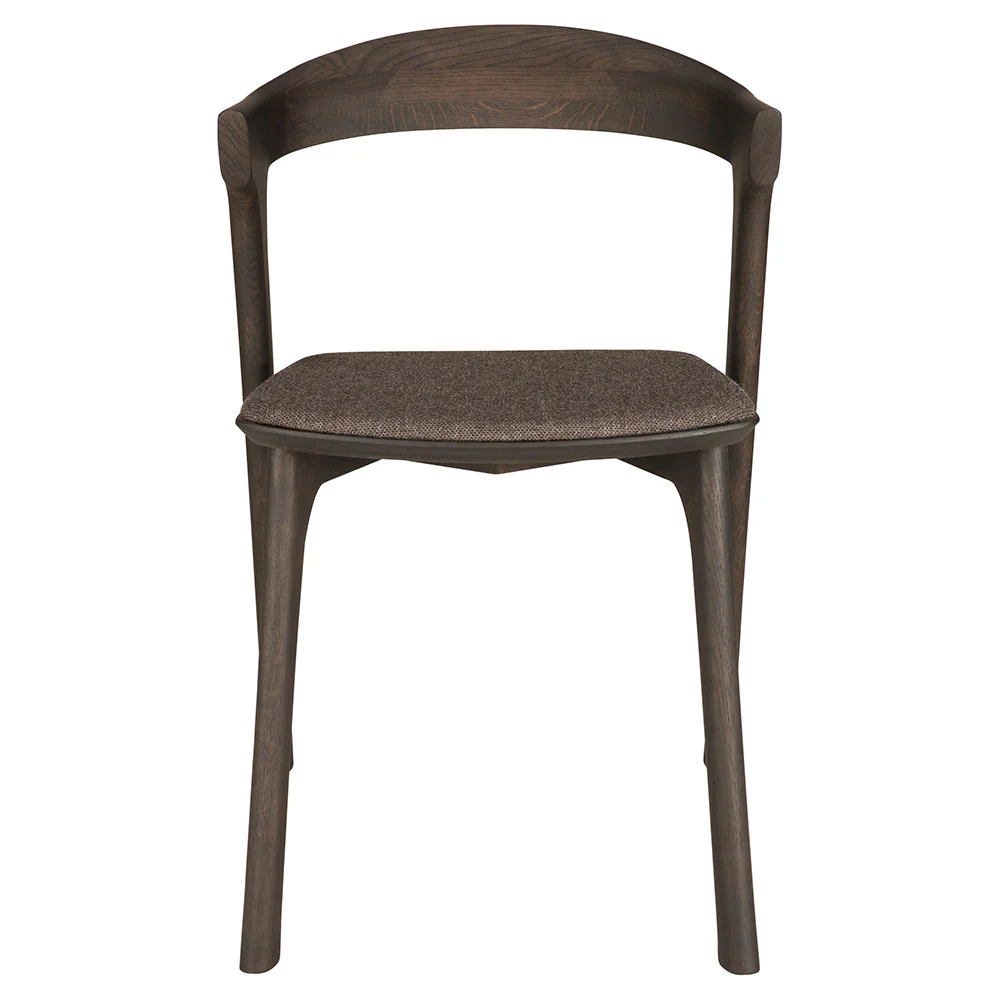 Bok Dining Chair - Warm Brown Fabric, Brown Oak - Image 2