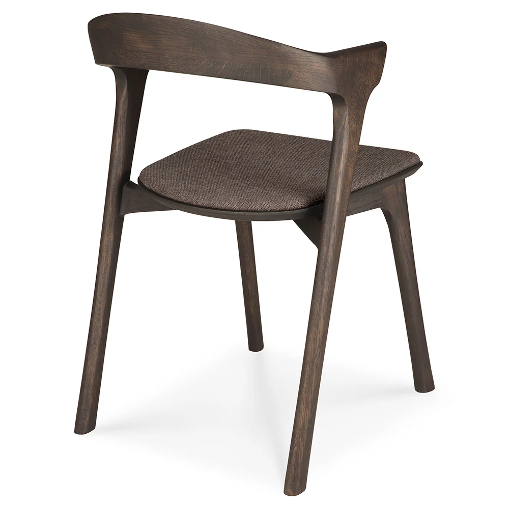Bok Dining Chair - Warm Brown Fabric, Brown Oak - Image 4
