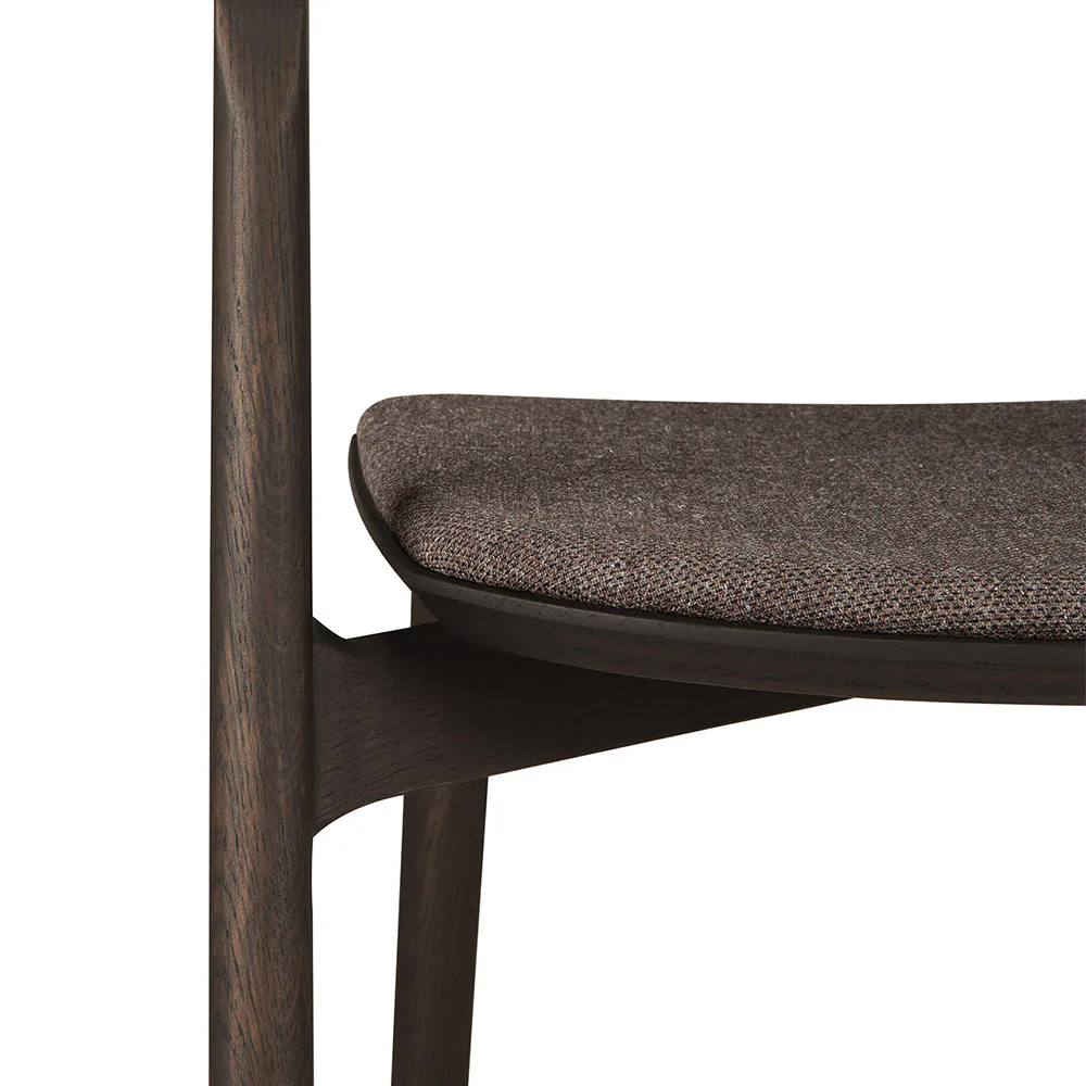 Bok Dining Chair - Warm Brown Fabric, Brown Oak - Image 5