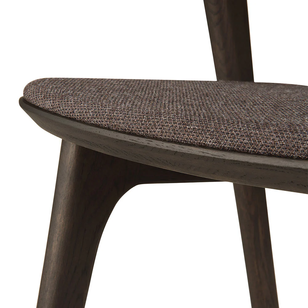 Bok Dining Chair - Warm Brown Fabric, Brown Oak - Image 6