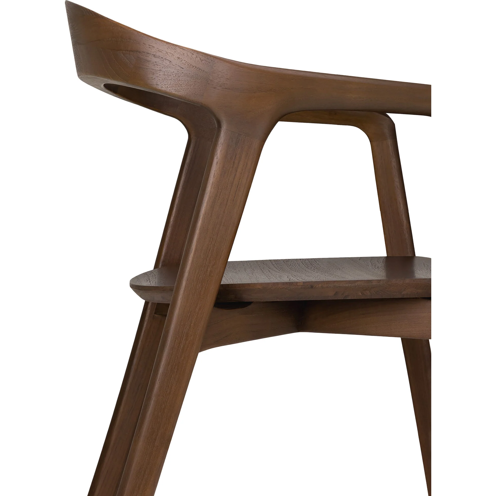 Bok Dining Chair With Armrest - Brown Teak - Image 5