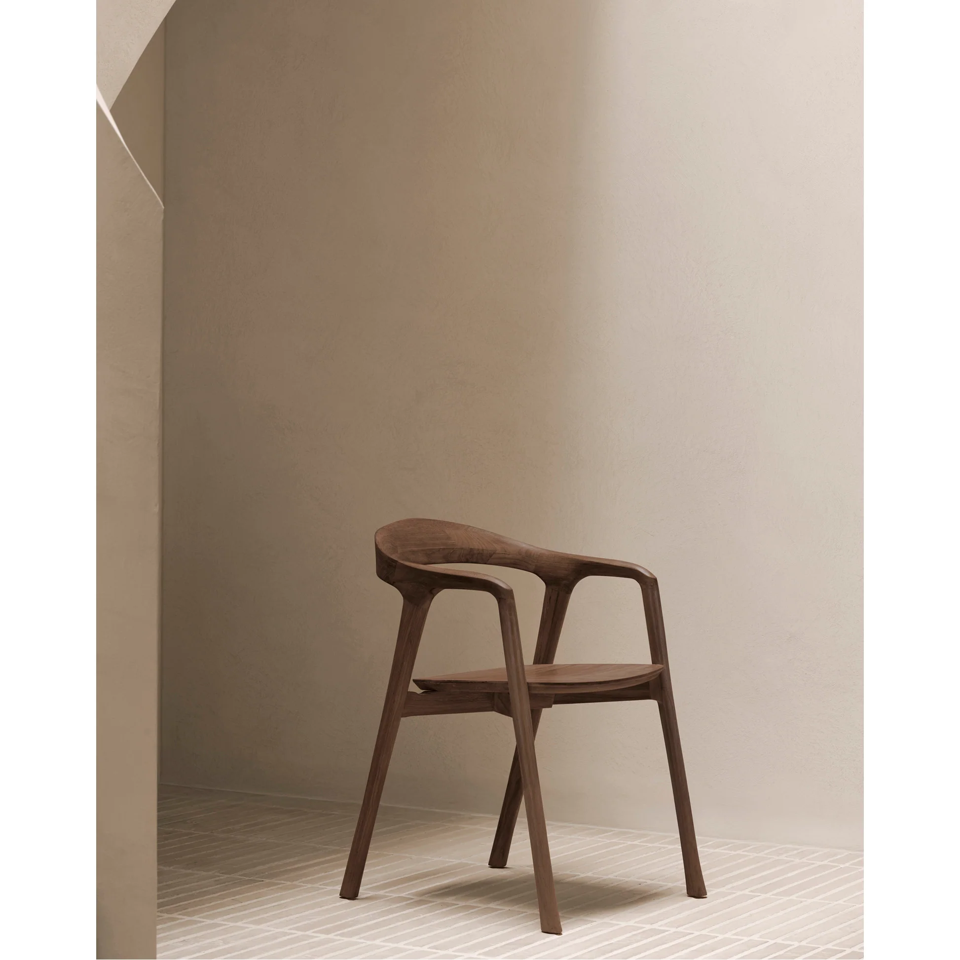 Bok Dining Chair With Armrest - Brown Teak - Image 9