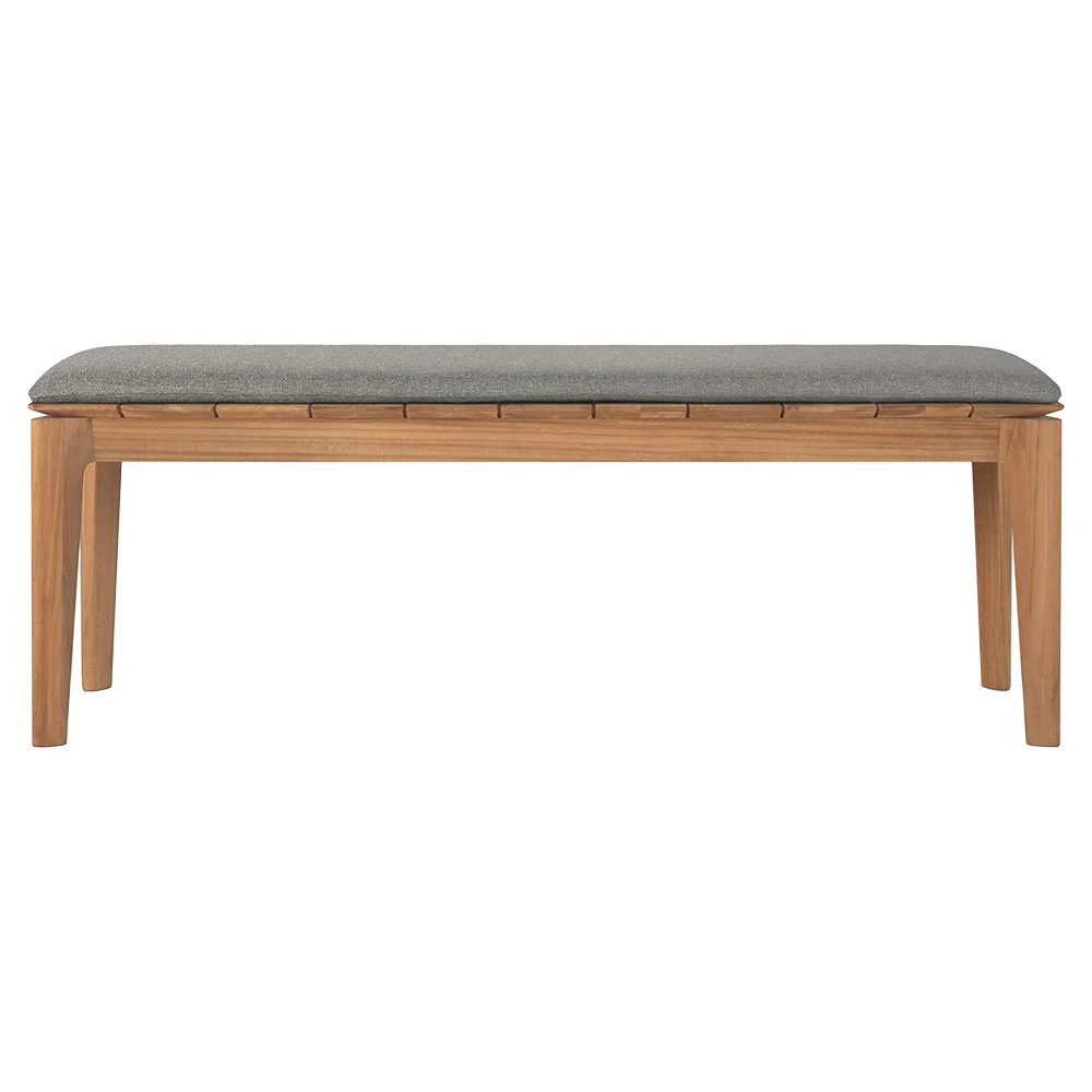 Bok Outdoor Bench - Teak, Mocha Cushion
