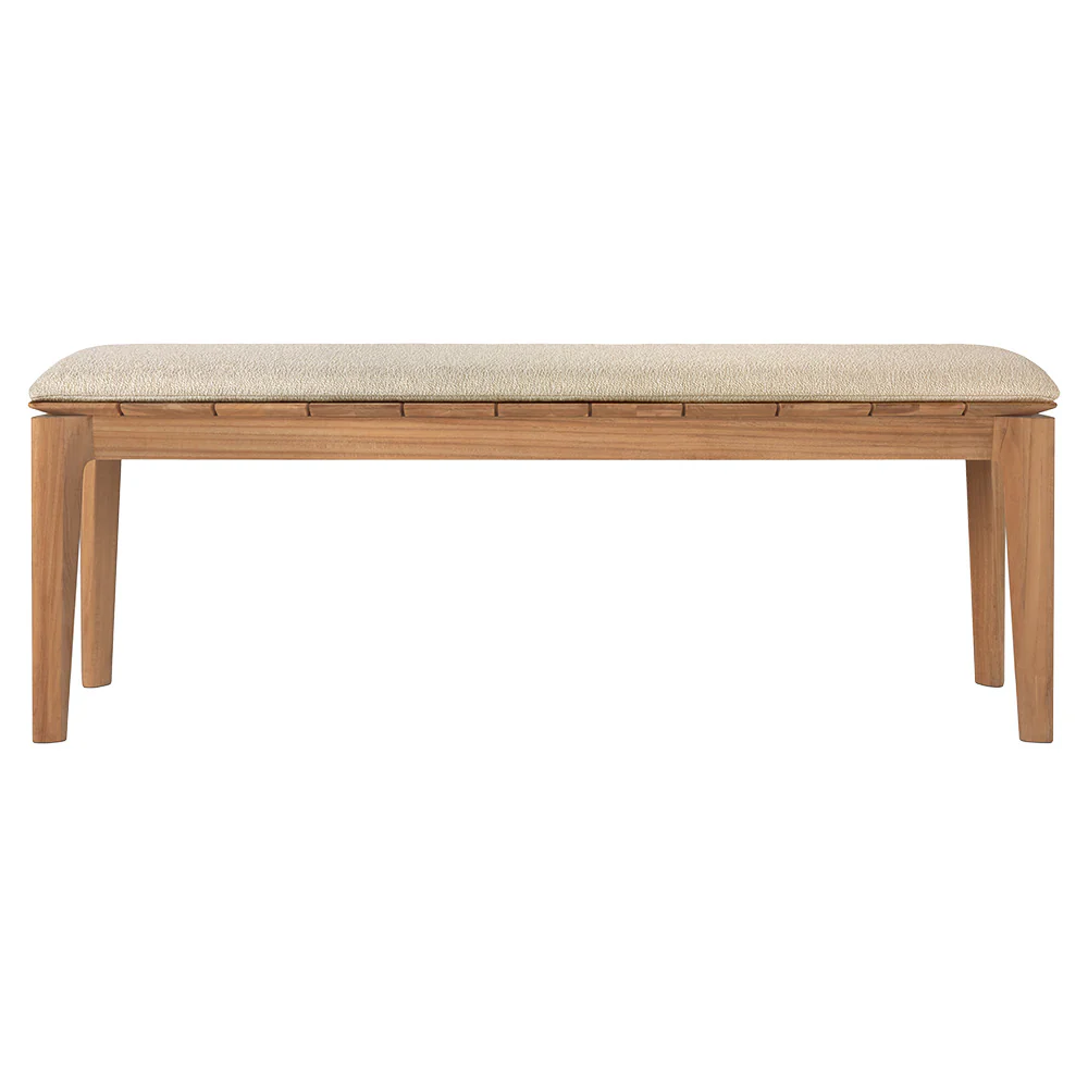 Bok Outdoor Bench - Teak, Natural Cushion