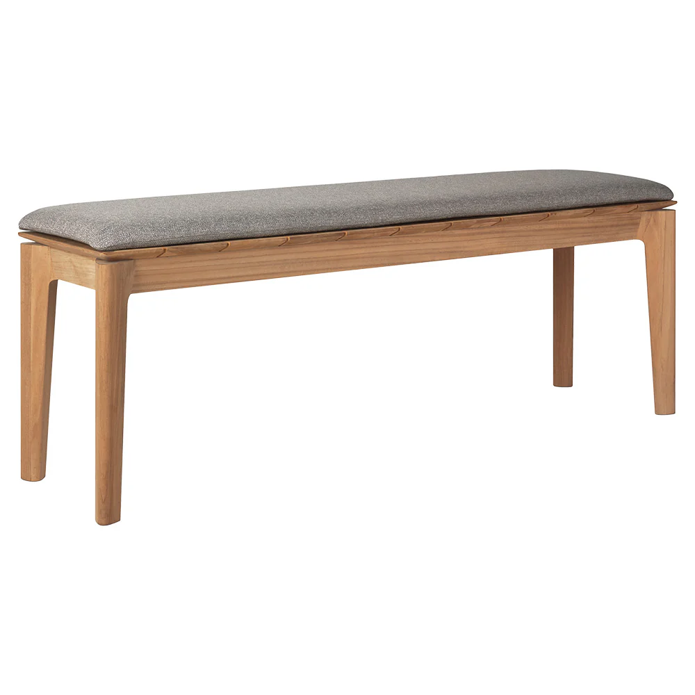 Bok Outdoor Bench - Teak, Mocha Cushion - Image 2