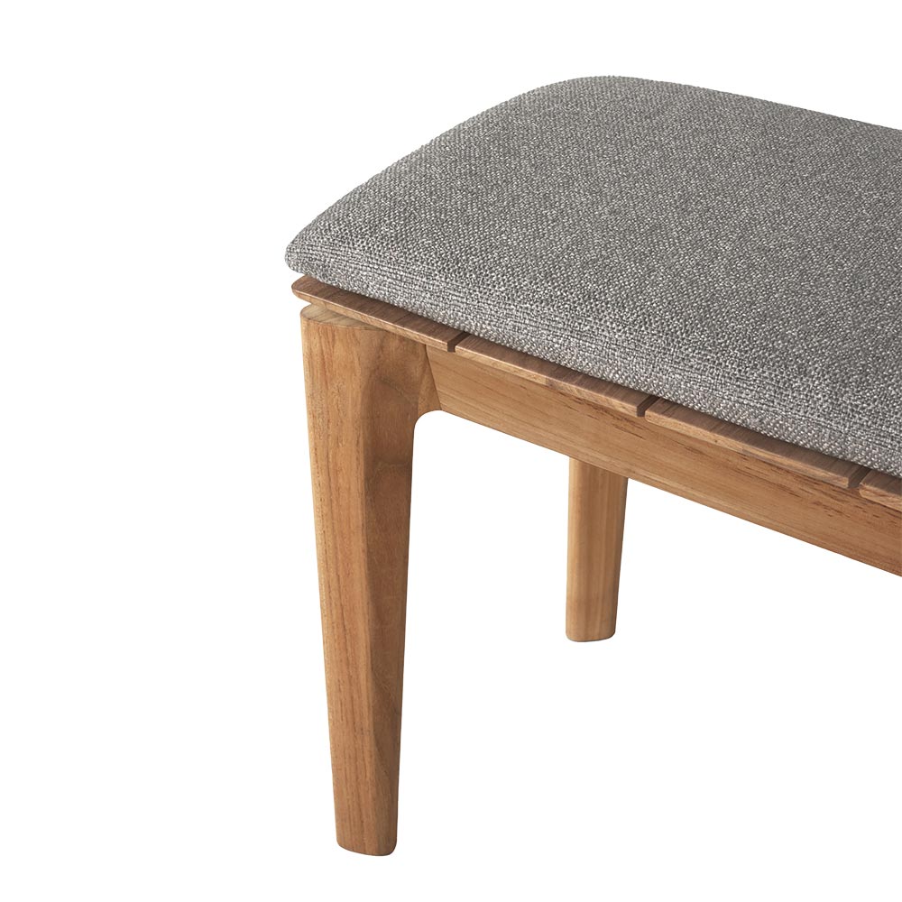 Bok Outdoor Bench - Teak, Mocha Cushion - Image 3