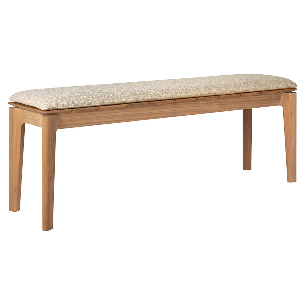 Bok Outdoor Bench - Teak, Natural Cushion - Image 2