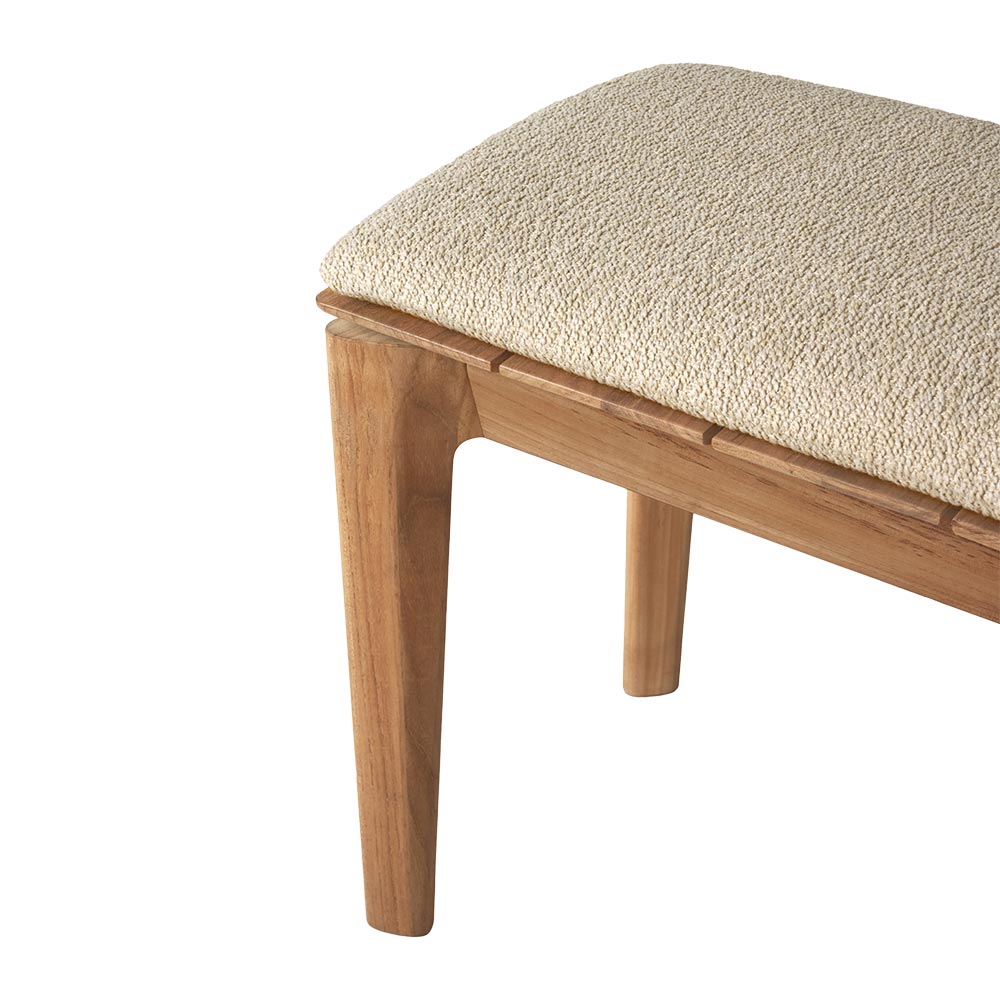 Bok Outdoor Bench - Teak, Natural Cushion - Image 3
