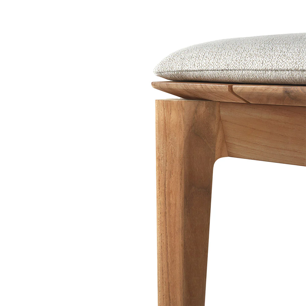 Bok Outdoor Bench - Teak, Off White Cushion - Image 4