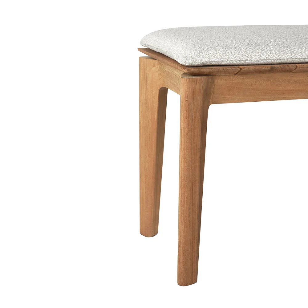 Bok Outdoor Bench - Teak, Off White Cushion - Image 5