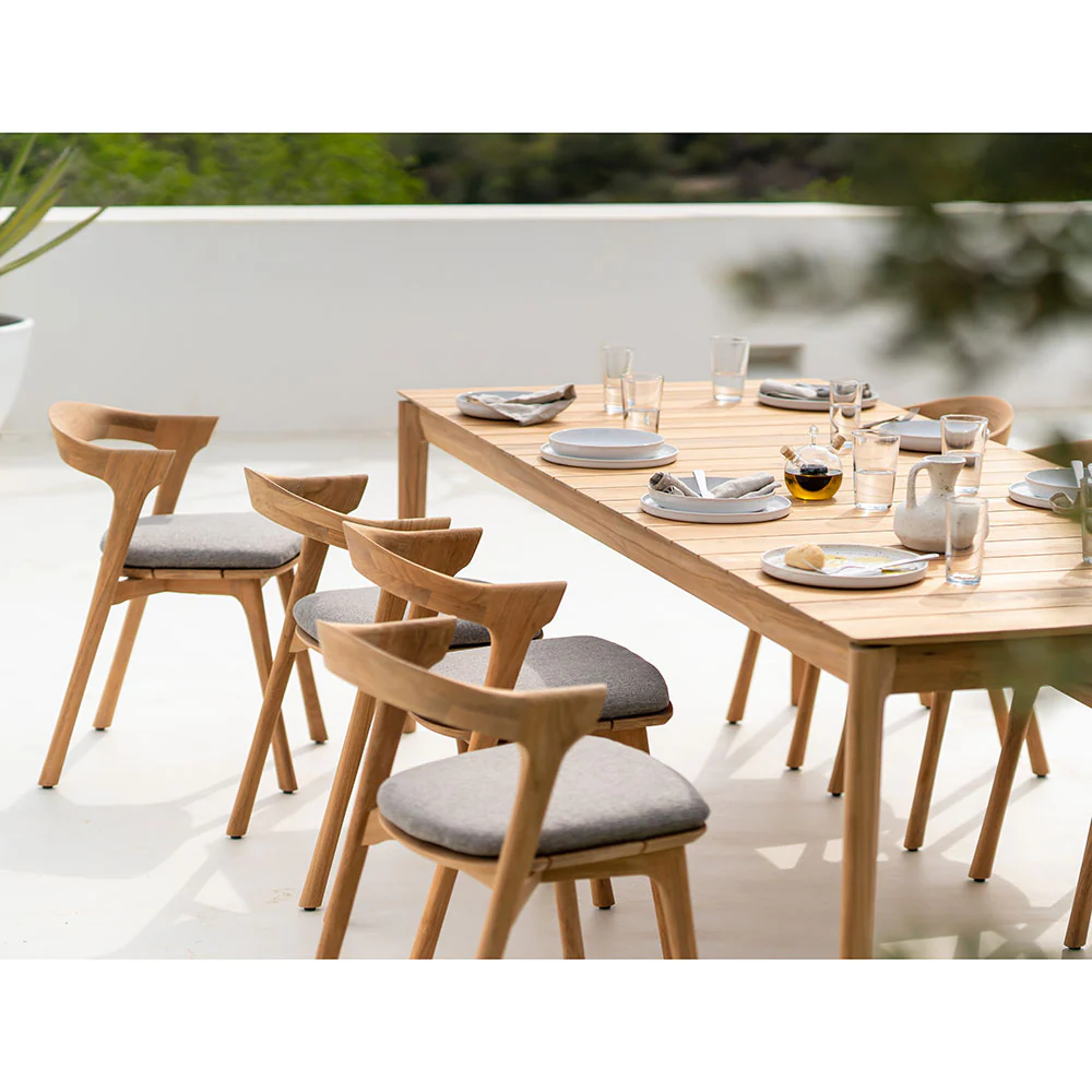Bok Outdoor Dining Chair - Teak, Mocha Cushion - Image 10