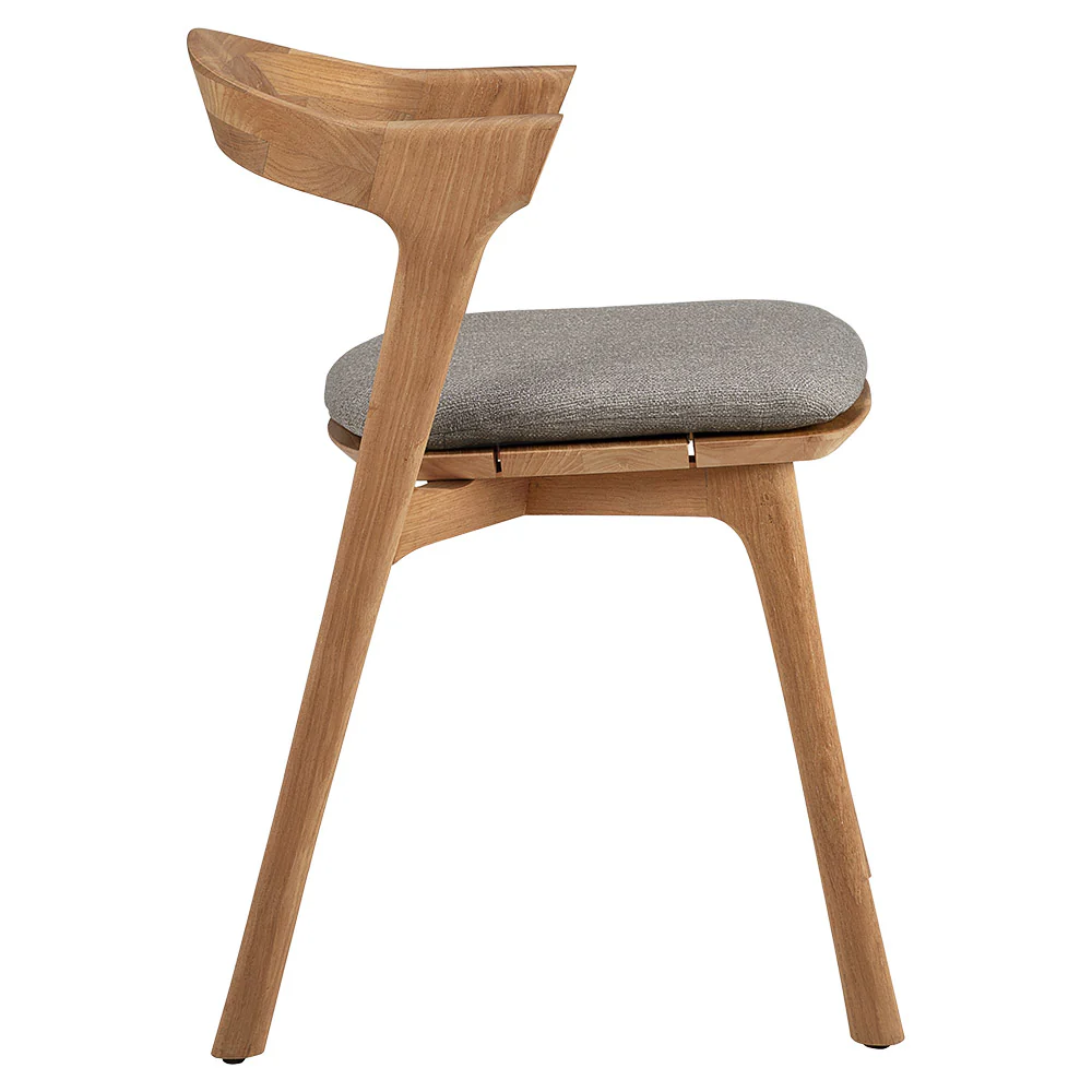 Bok Outdoor Dining Chair - Teak, Mocha Cushion - Image 3