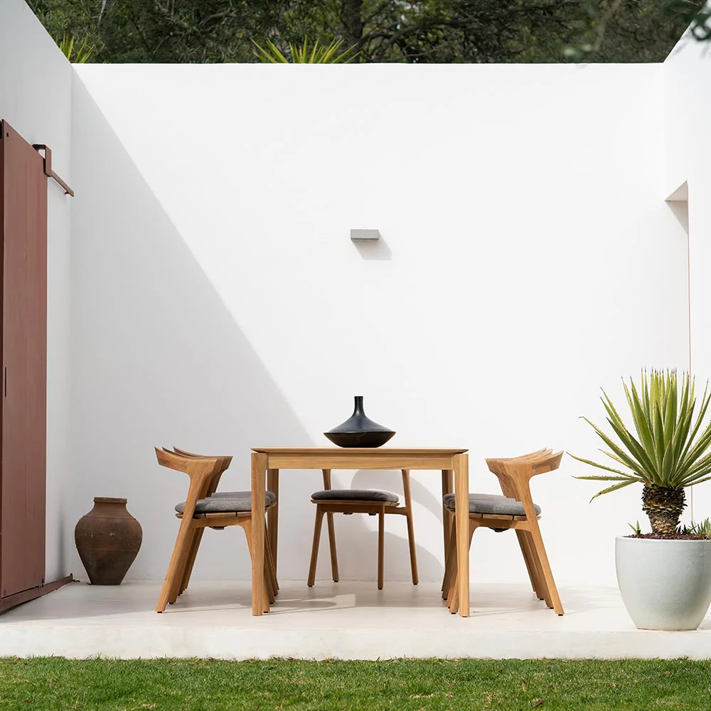 Bok Outdoor Dining Chair - Teak, Mocha Cushion - Image 7