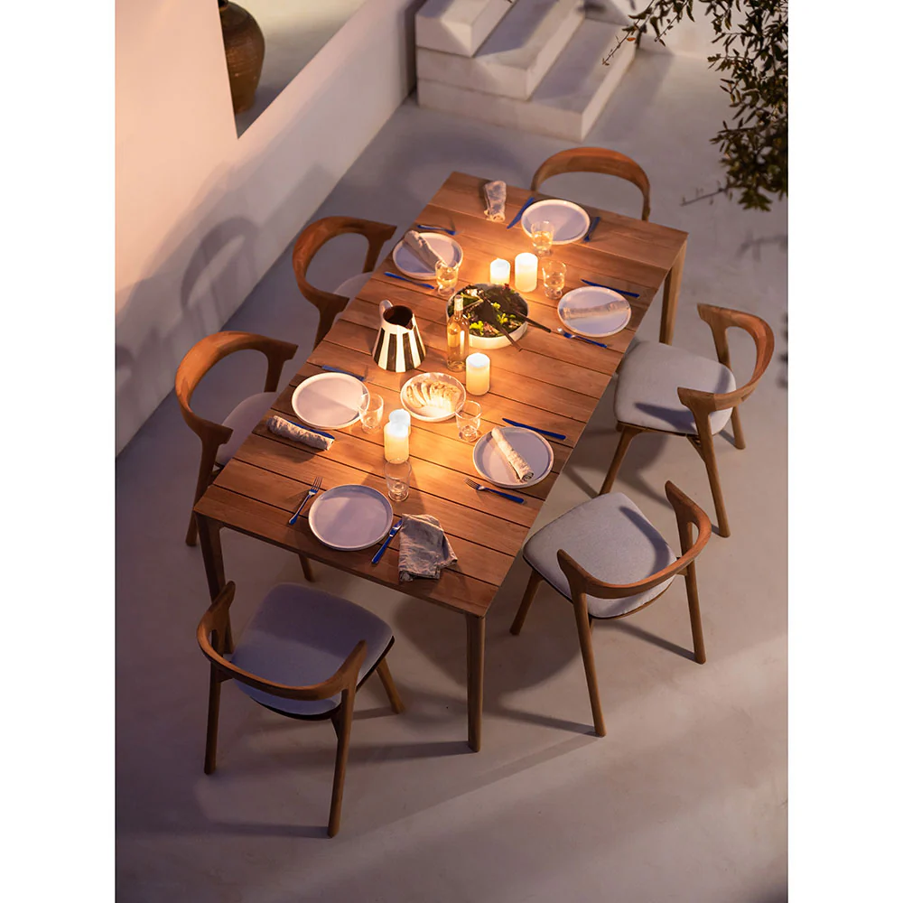 Bok Outdoor Dining Chair - Teak, Mocha Cushion - Image 8