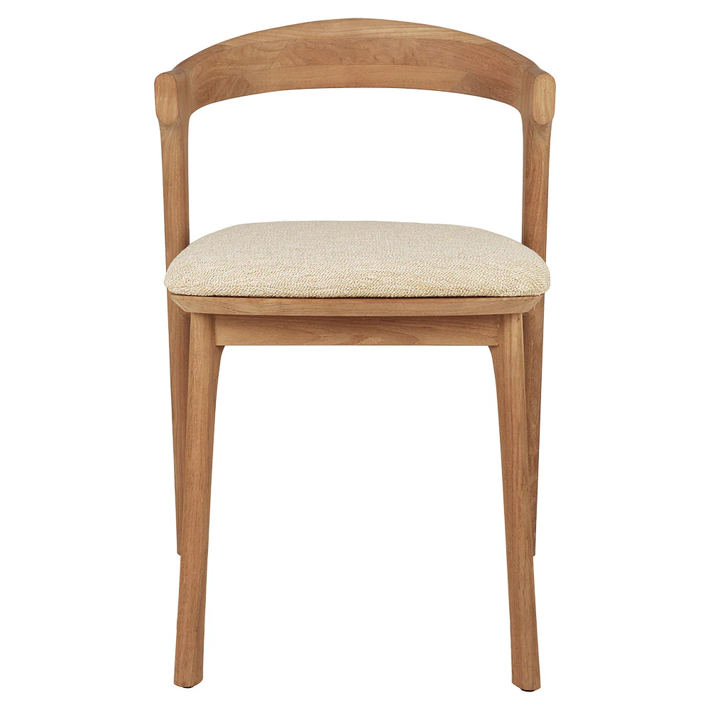 Bok Outdoor Dining Chair - Teak, Natural Cushion - Image 2