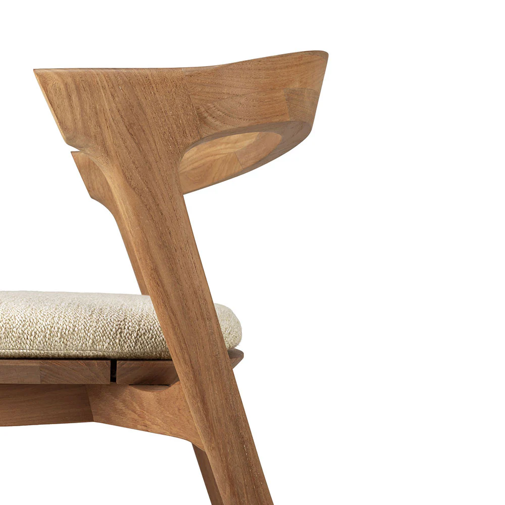 Bok Outdoor Dining Chair - Teak, Natural Cushion - Image 5