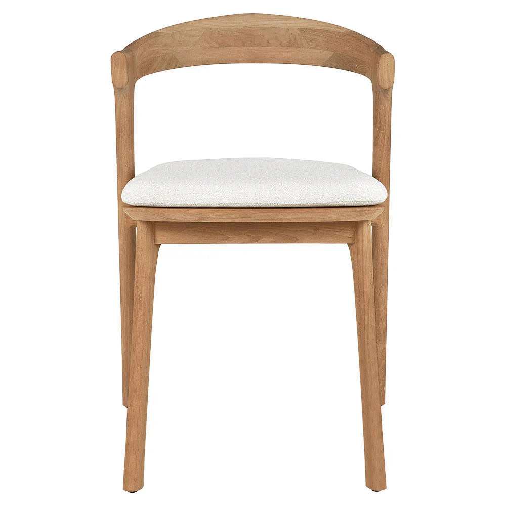 Bok Outdoor Dining Chair - Teak, Off White Cushion - Image 2