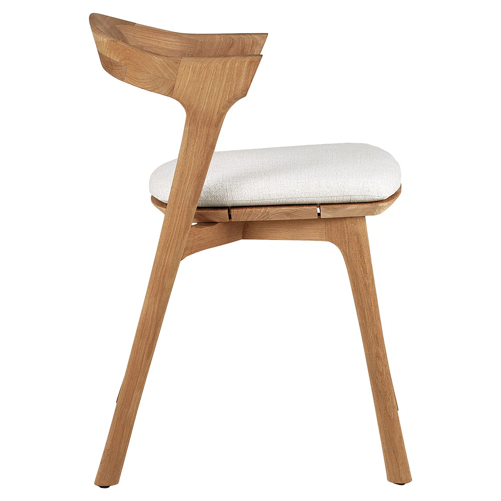 Bok Outdoor Dining Chair - Teak, Off White Cushion - Image 3