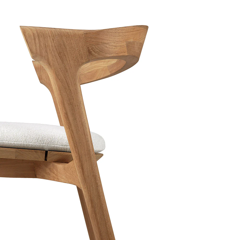 Bok Outdoor Dining Chair - Teak, Off White Cushion - Image 4