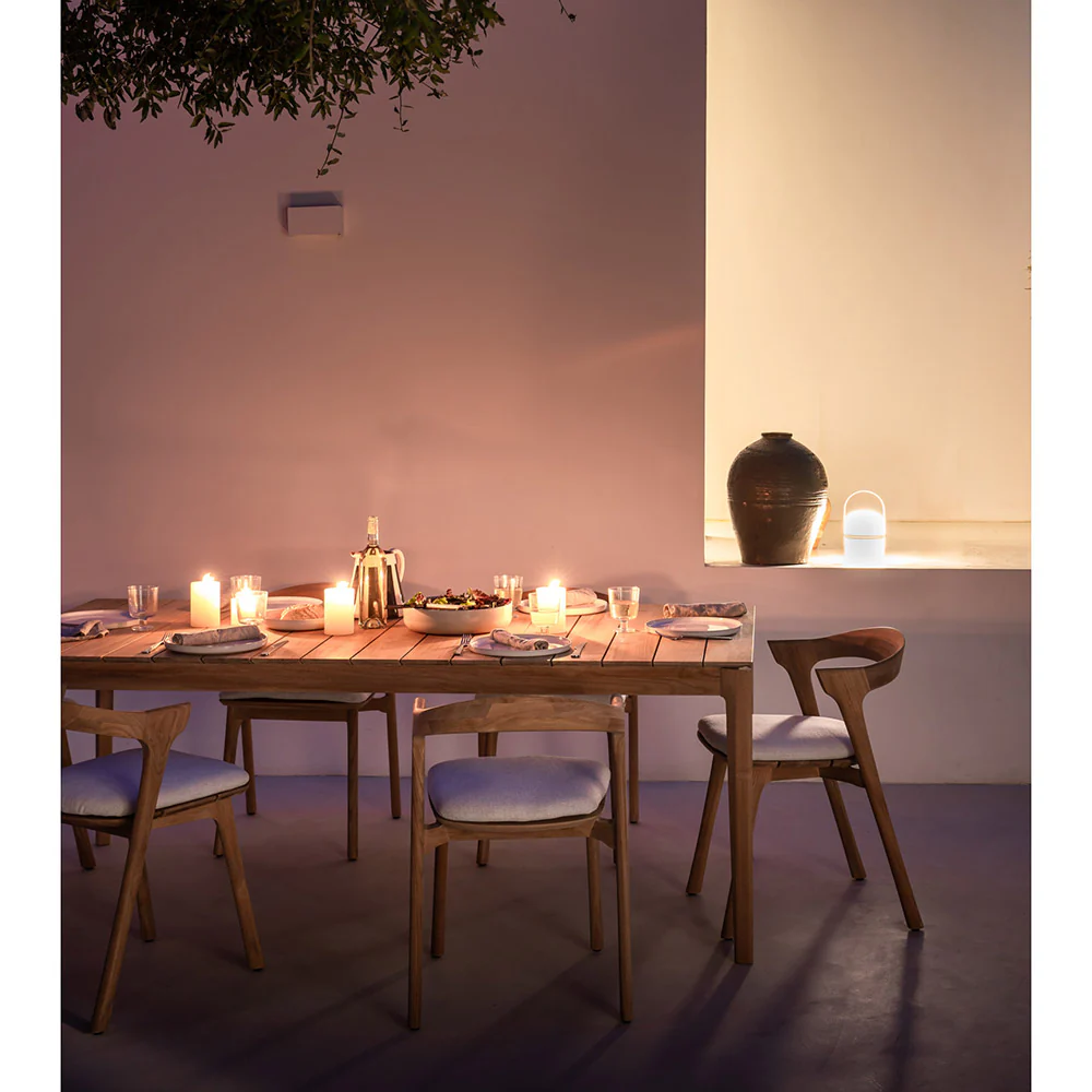 Bok Outdoor Dining Chair - Teak, Off White Cushion - Image 6