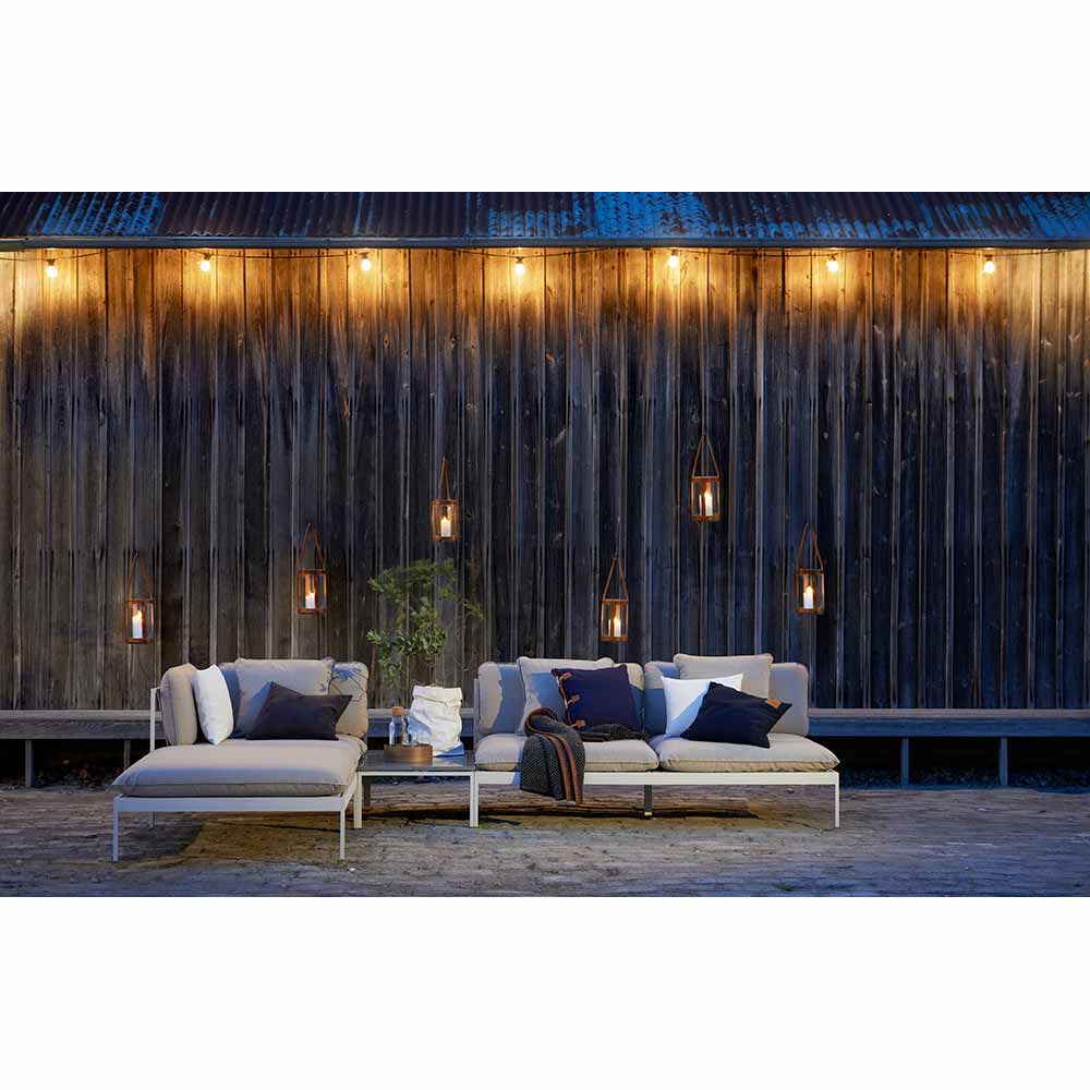 Bonan Outdoor Ottoman - Light Gray Sling, Light Gray Frame - Image 5