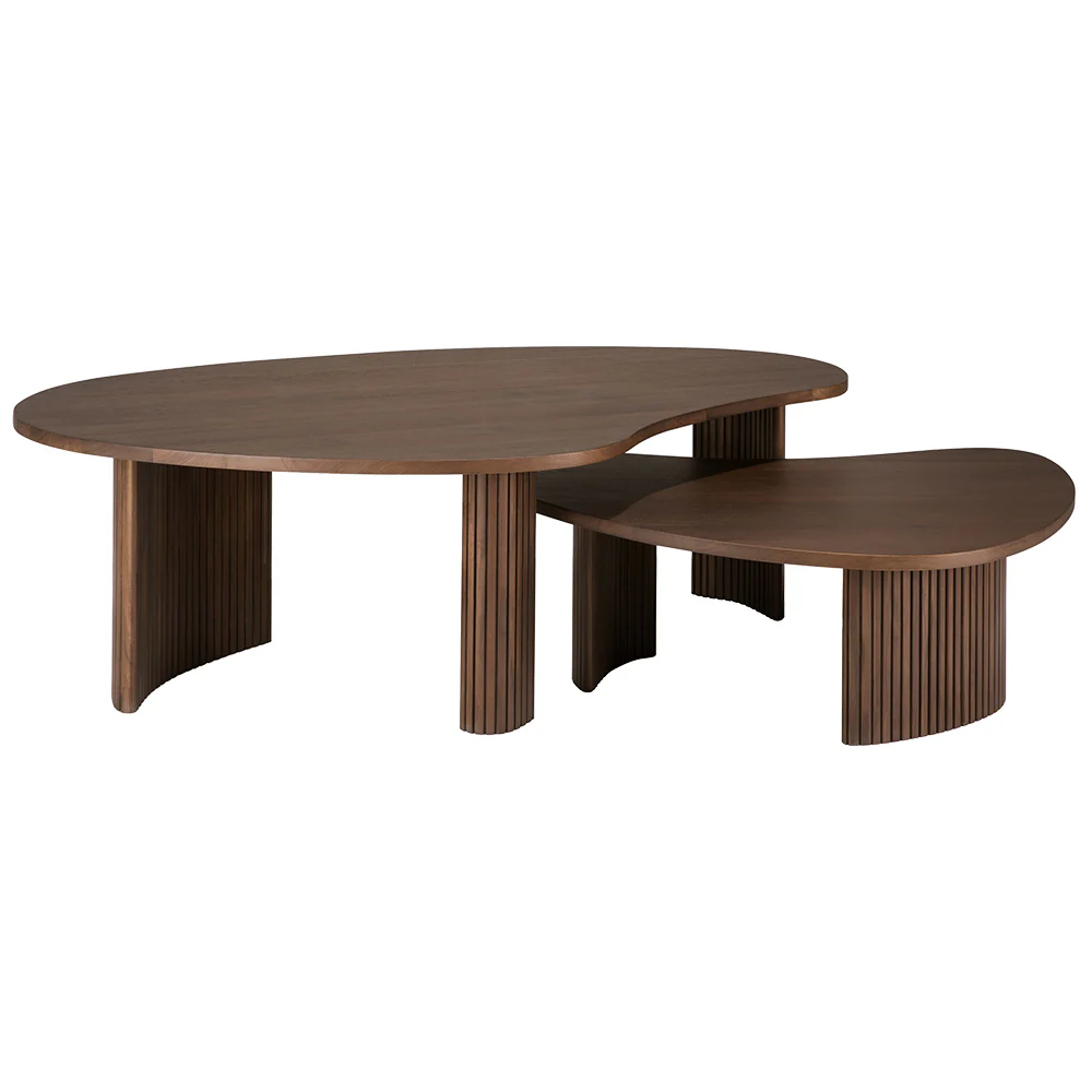 Boomerang Coffee Table - 16"H, Brown Teak - Image 2