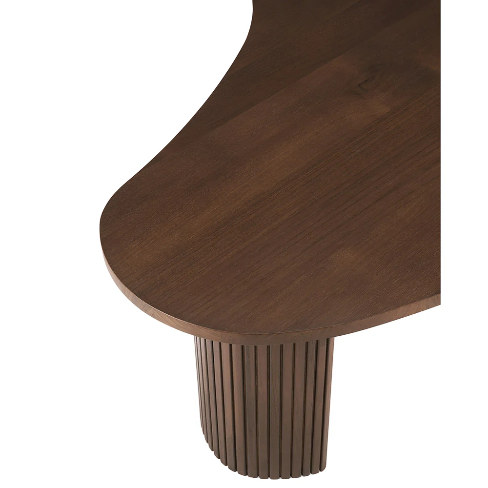 Boomerang Coffee Table - 16"H, Brown Teak - Image 4