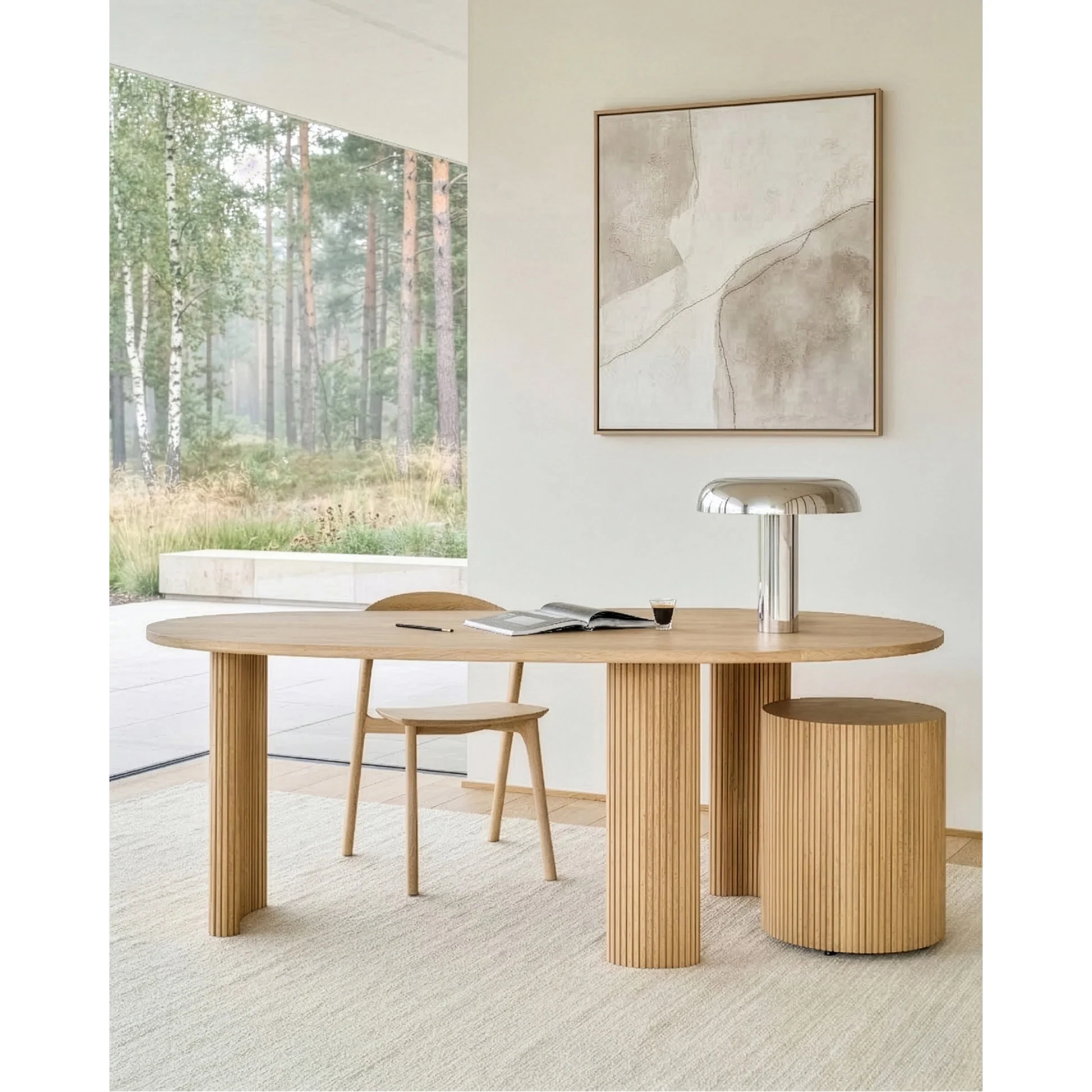 Boomerang Pebble Desk - Oak - Image 7
