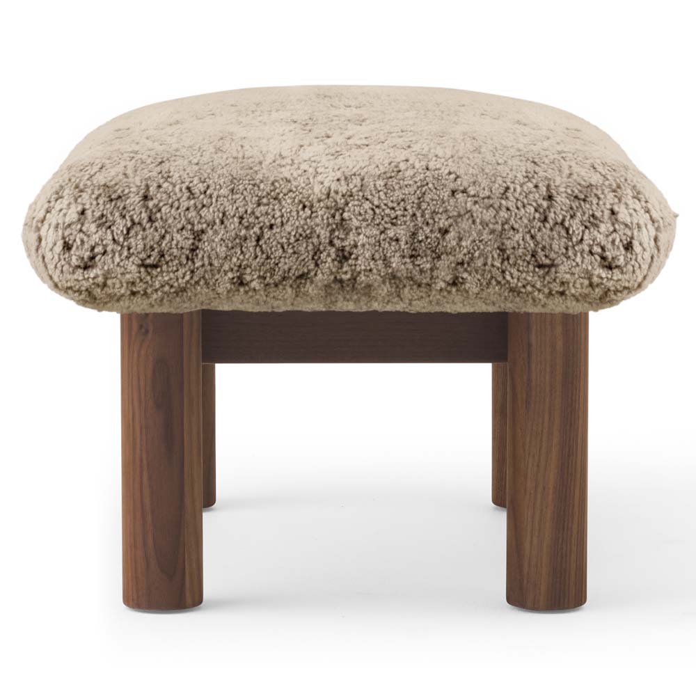 Brasilia Ottoman - Walnut, Sheepskin Sahara - Image 3