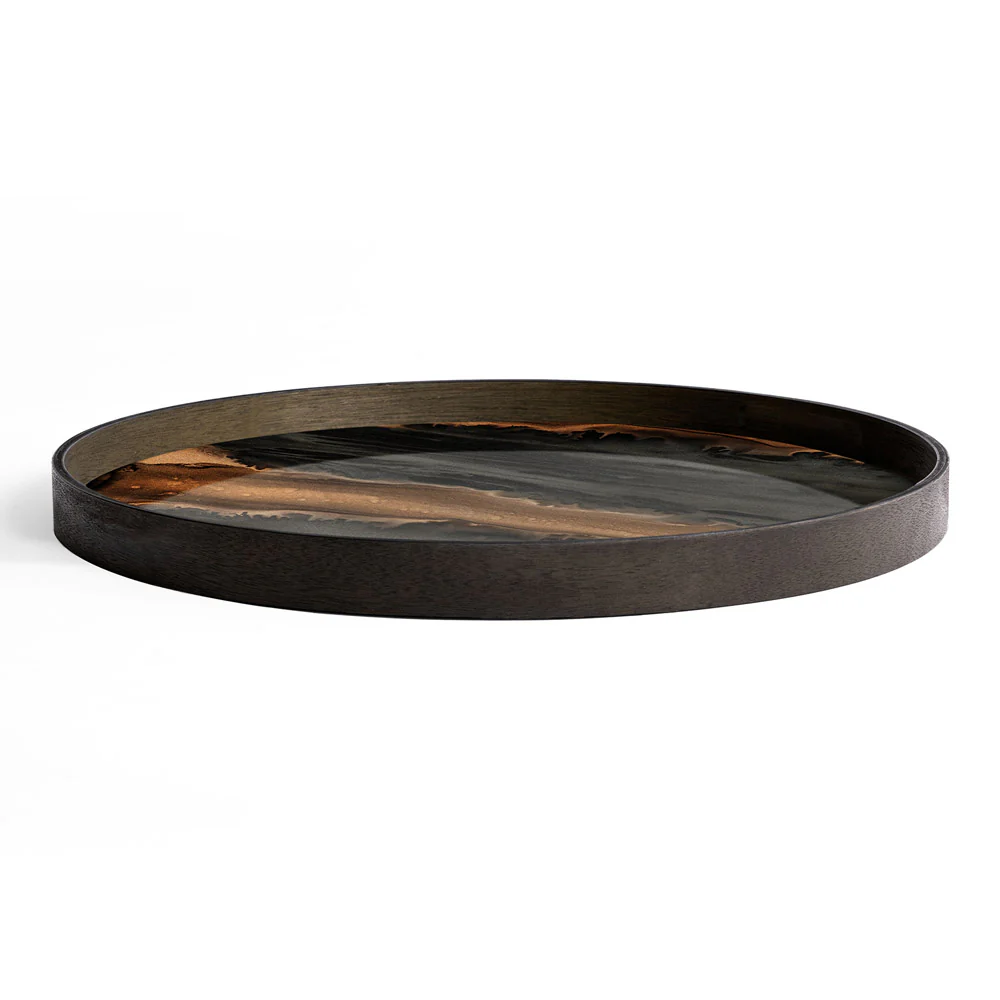 Bronze Organic Glass Tray - Round, Large - Image 2