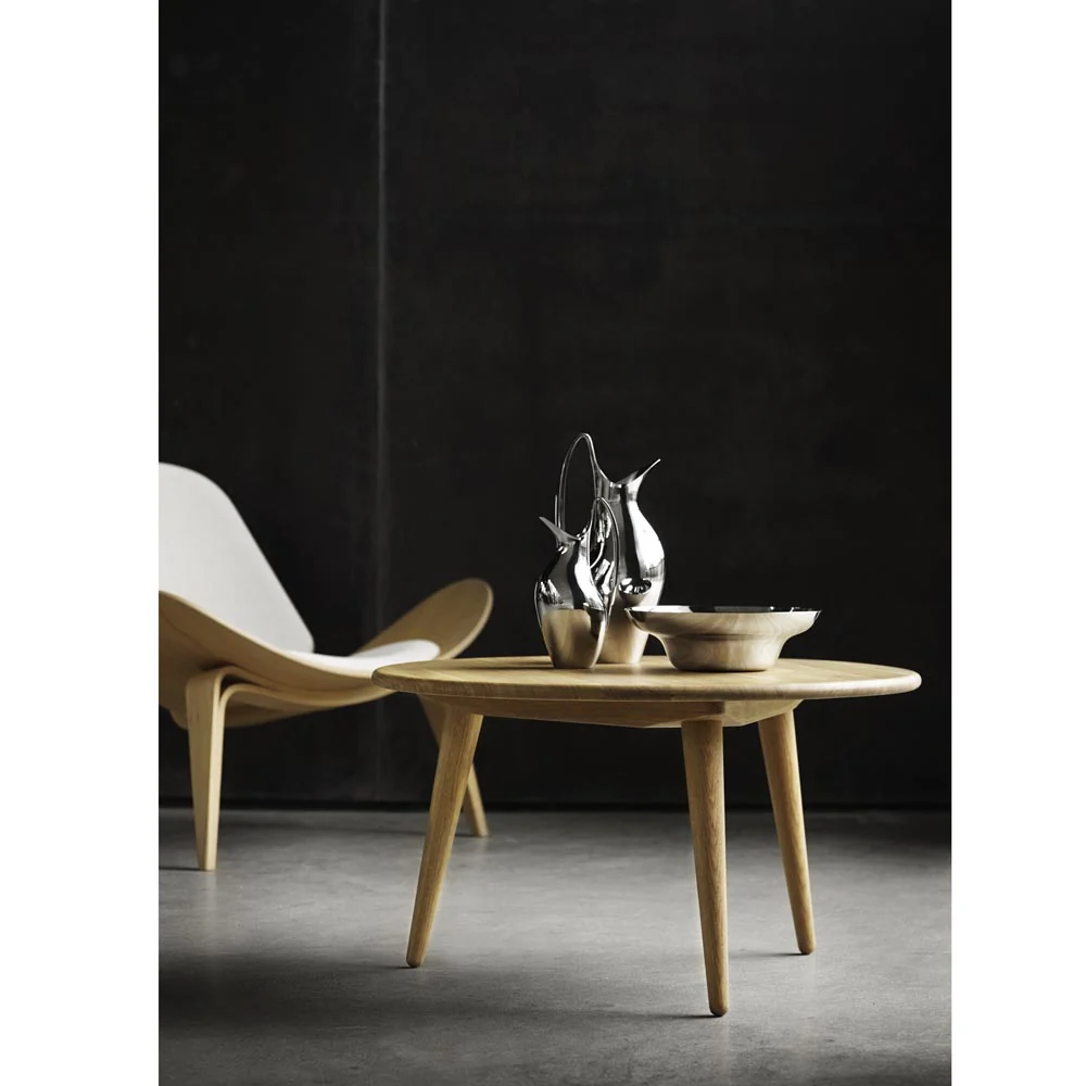 CH07 Shell Chair -  Brown/White Cowhide, Walnut - Image 3