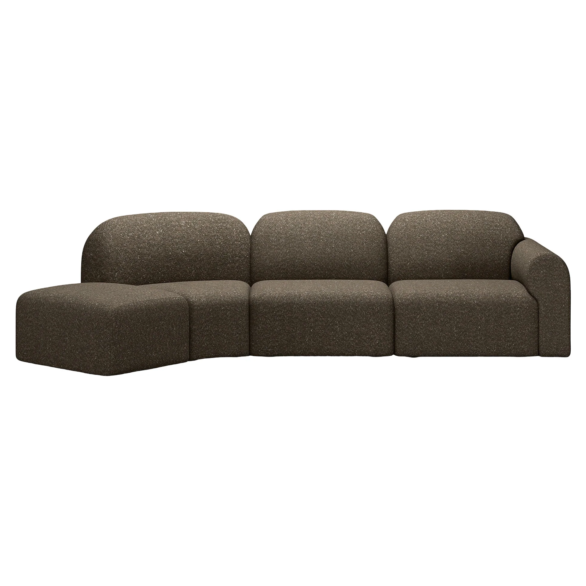 Bulky 45 Degrees Round Corner Modular Sofa - Cedar - Image 4