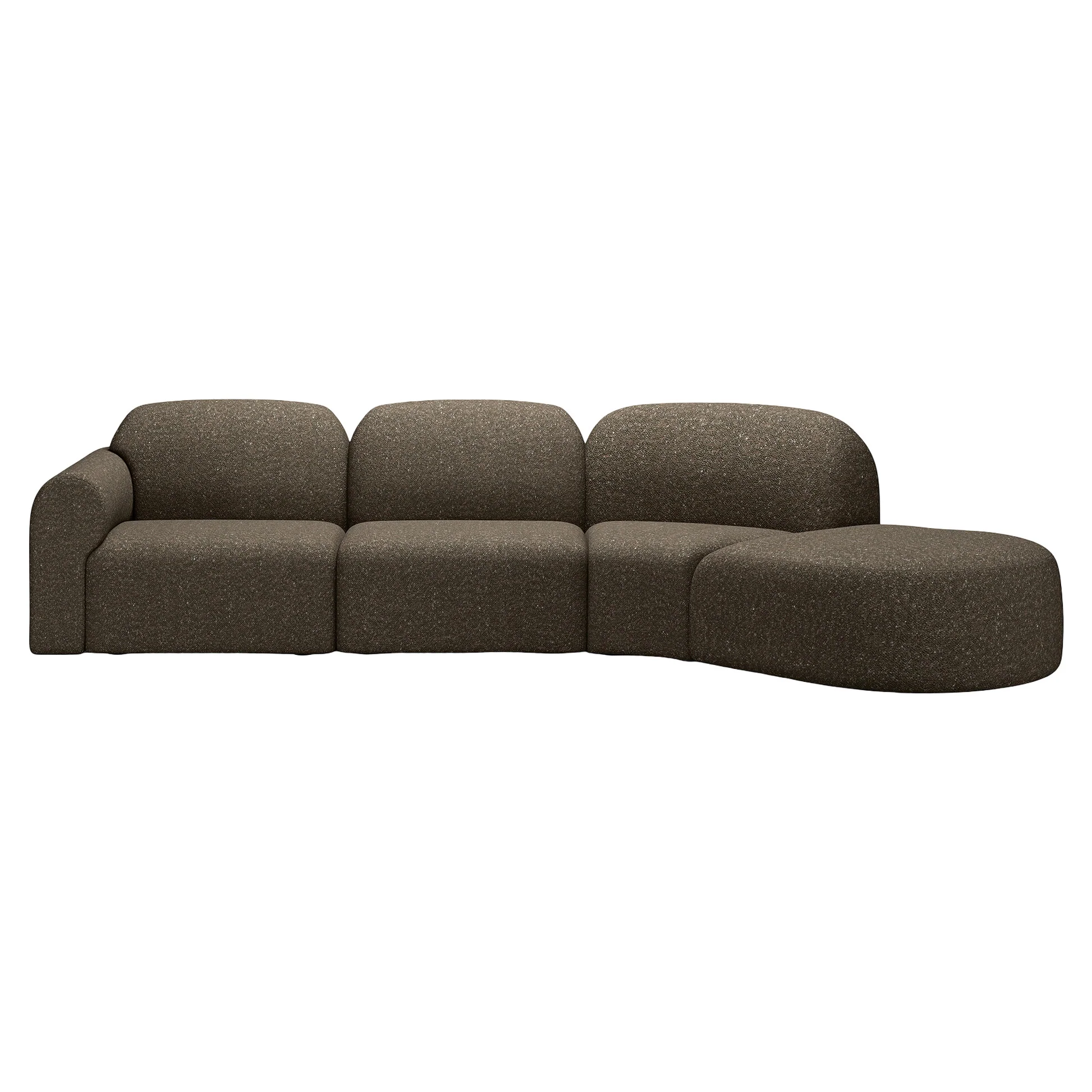 Bulky 45 Degrees Round Corner Modular Sofa - Cedar - Image 7