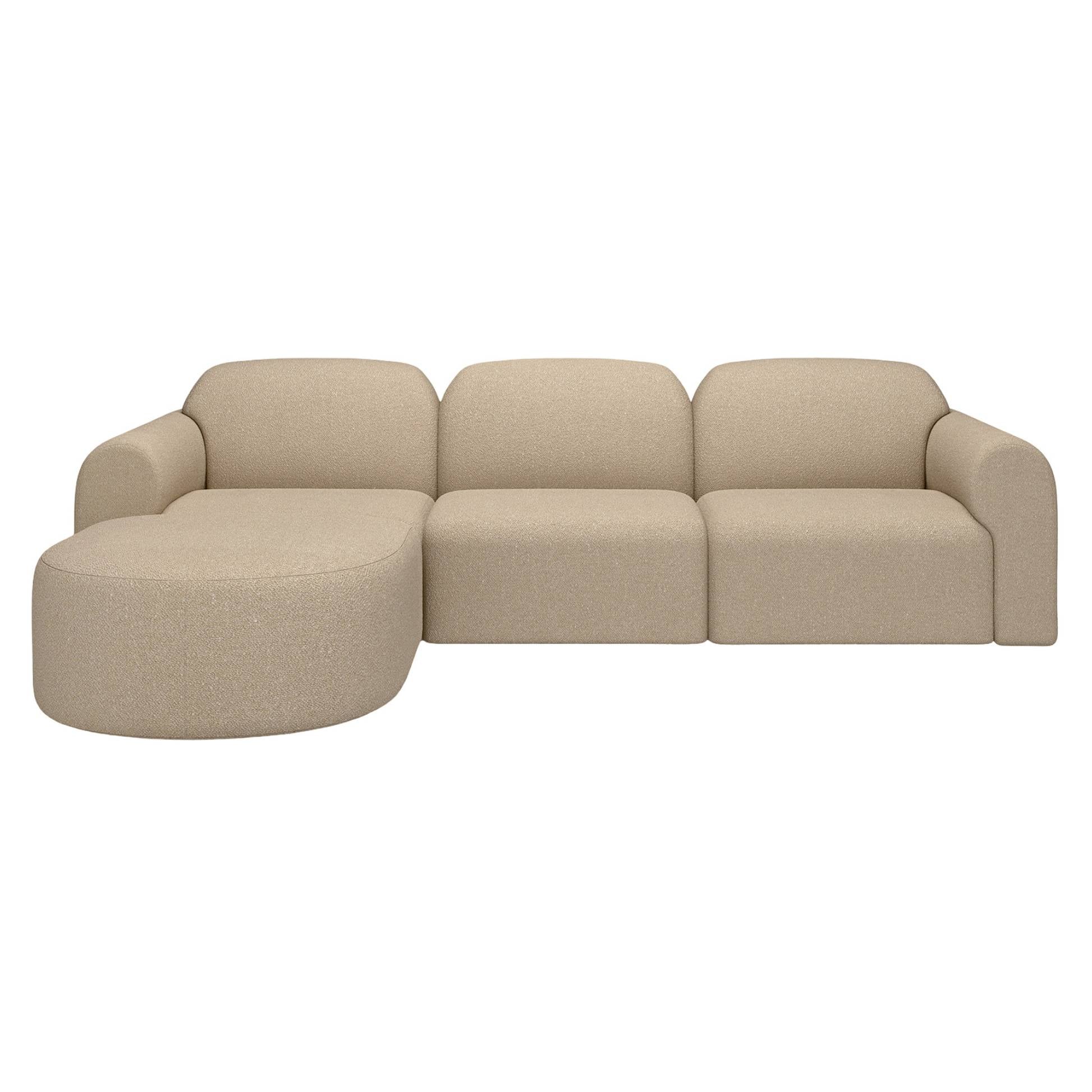 Bulky End Seater With Left Arm Modular Sofa - Almond - Image 15