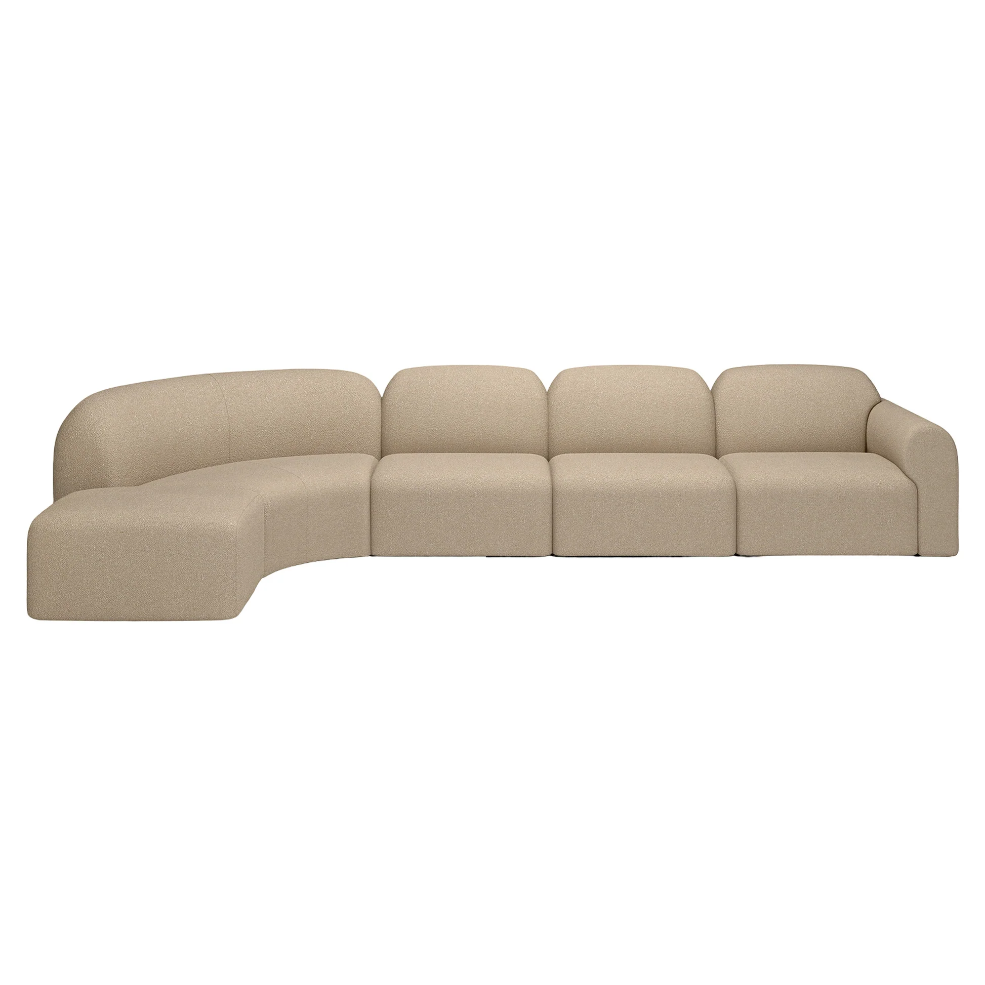 Bulky End Seater With Left Arm Modular Sofa - Almond - Image 18