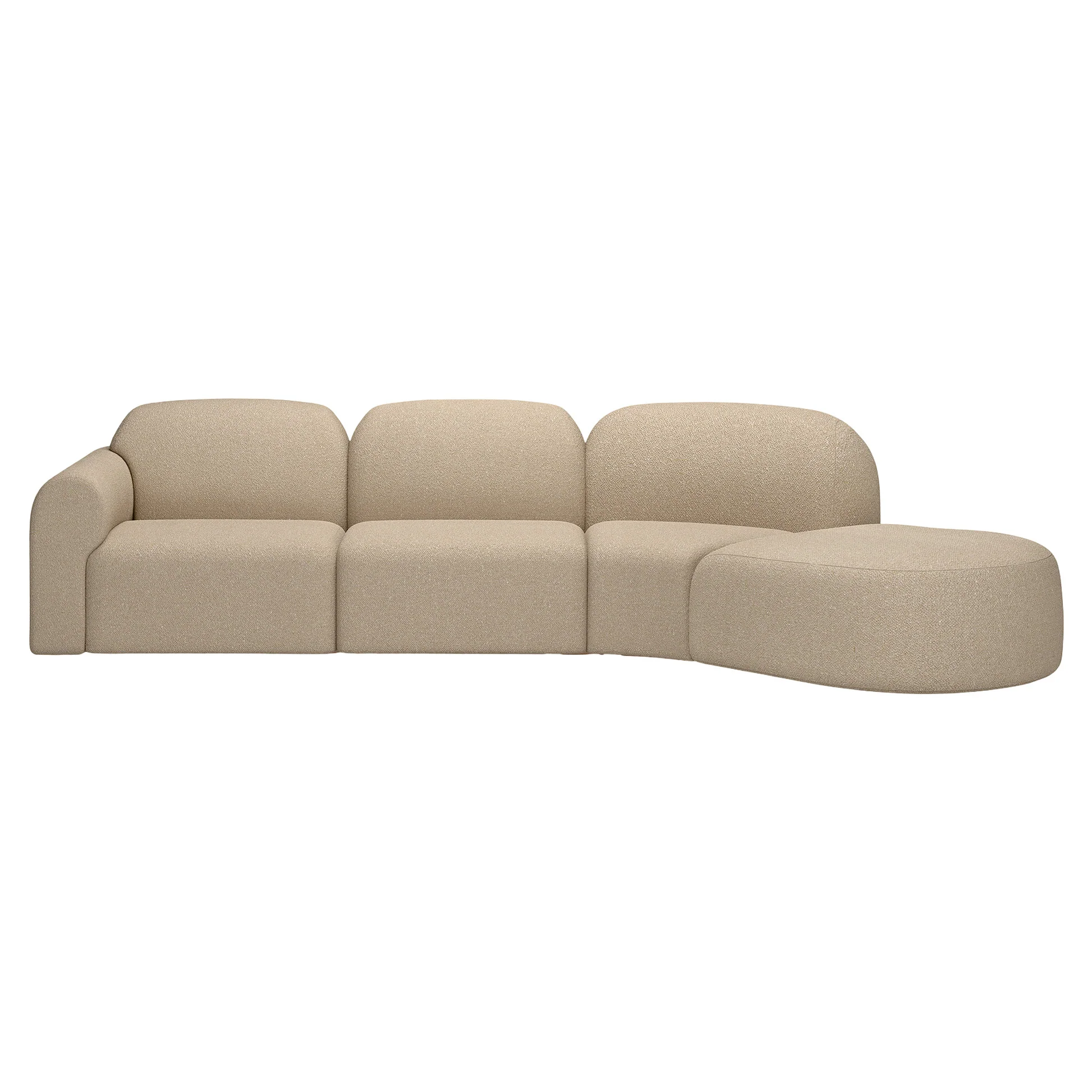 Bulky Semi-Circle Footstool - Almond - Image 10