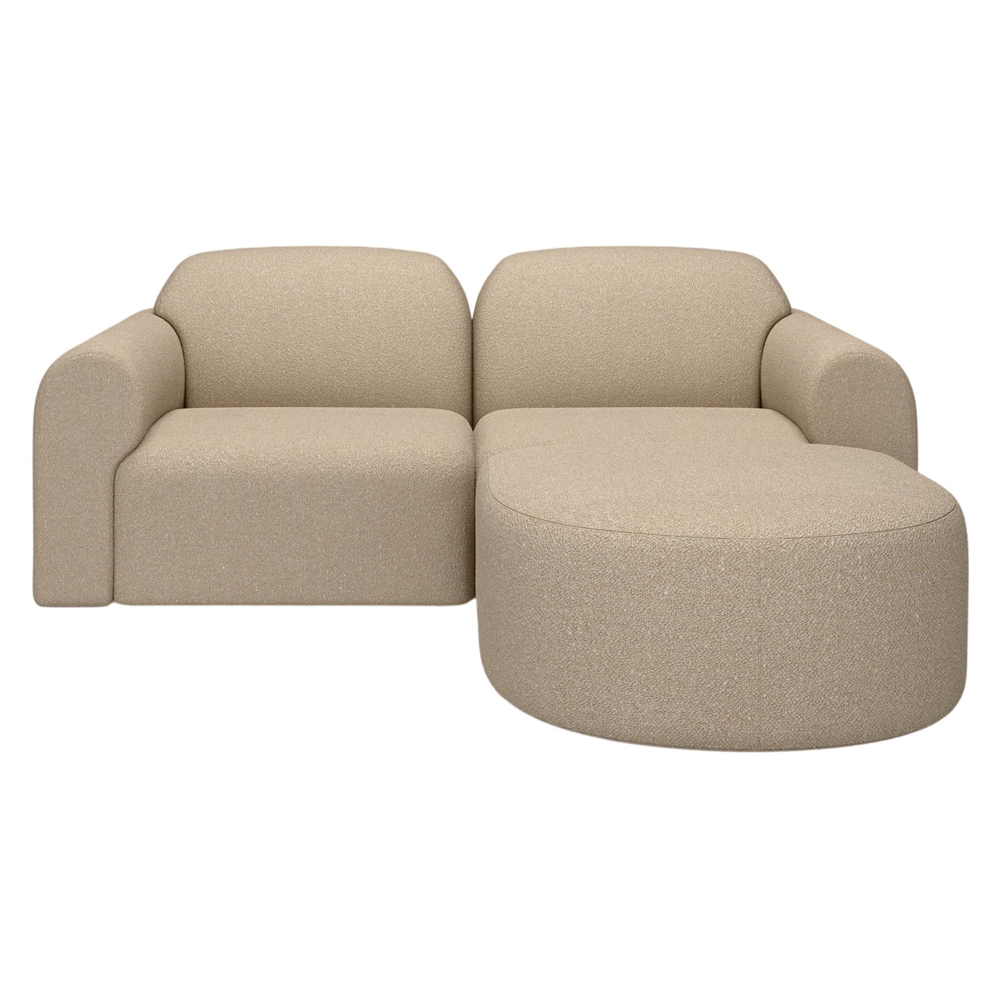 Bulky Semi-Circle Footstool - Almond - Image 5