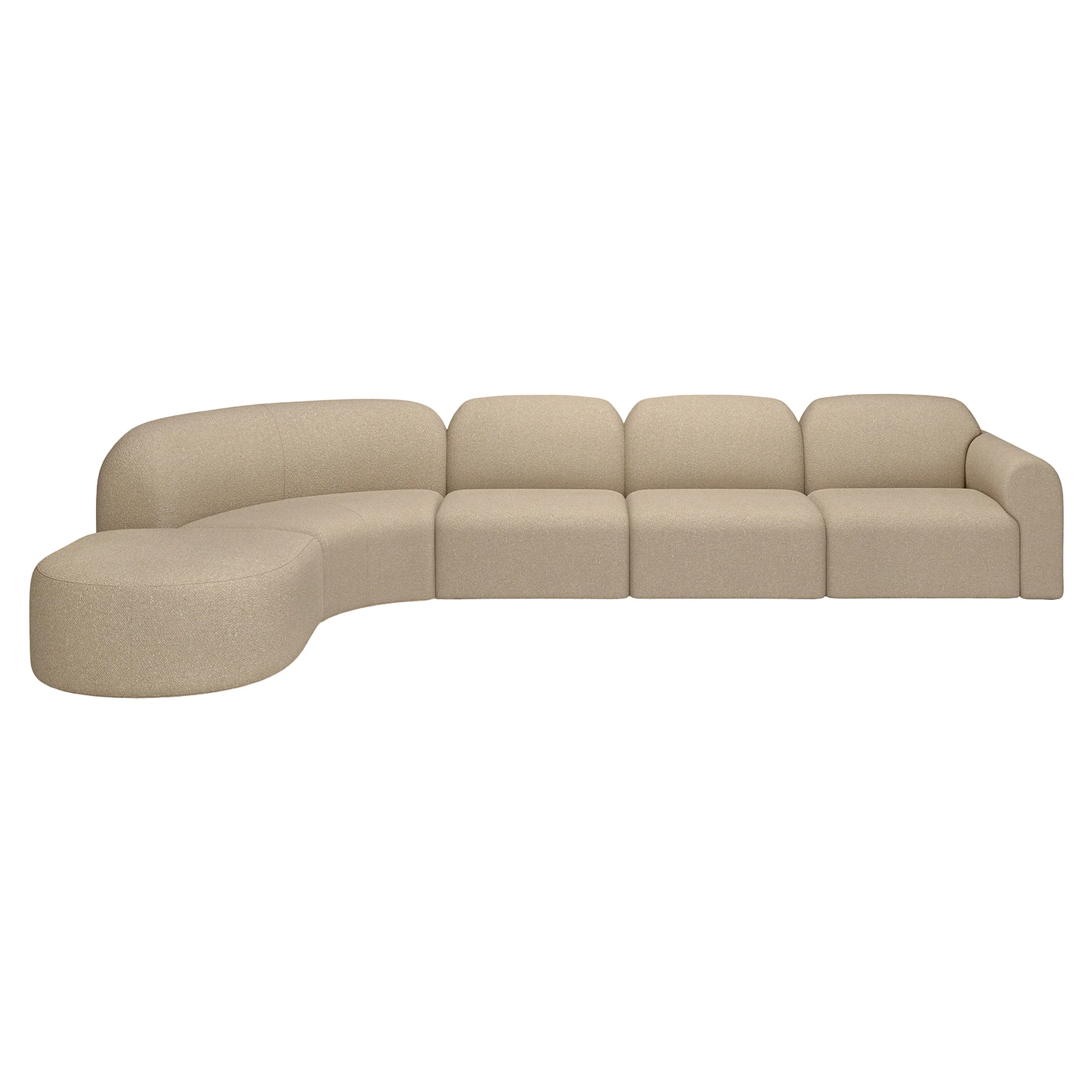 Bulky Semi-Circle Footstool - Almond - Image 8
