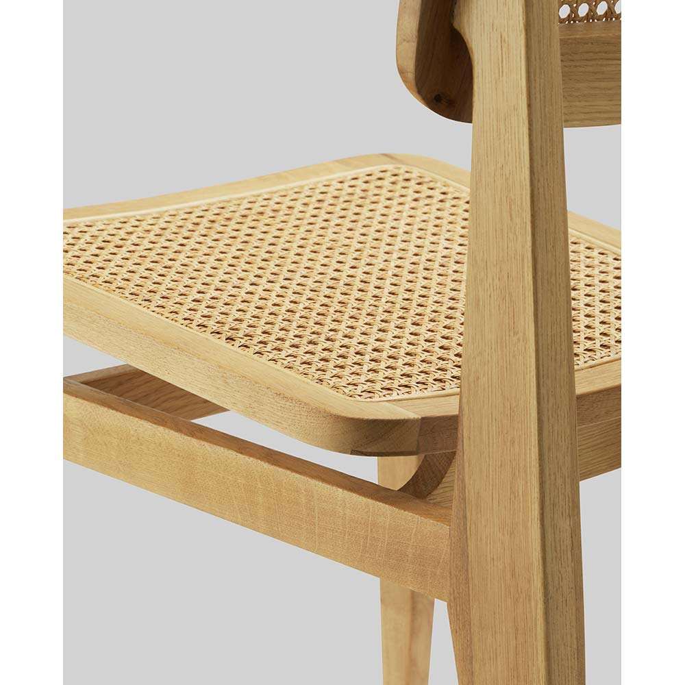 C-Chair Unupholstered Dining Chair - French Cane, Oak Oiled - Image 3