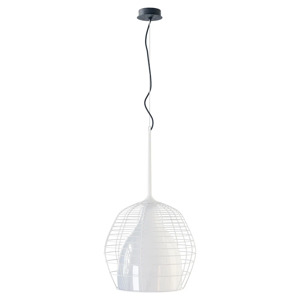 Cage Large Pendant - White, White