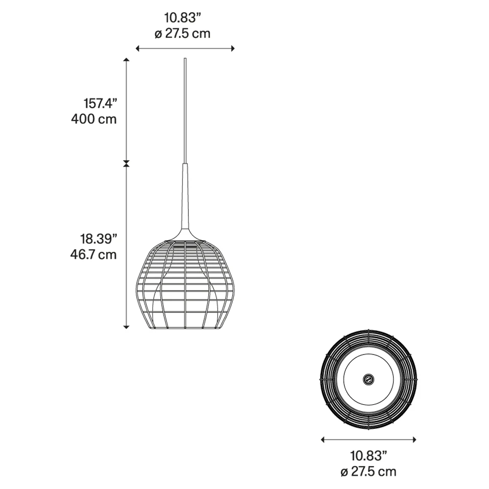 Cage Small Pendant - Black, Bronze - Image 5